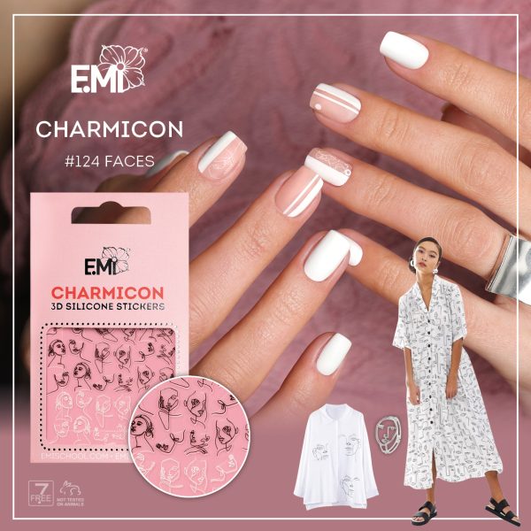 Charmicon 3D Silicone Stickers #124 Faces - Imagen 2