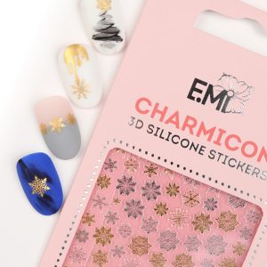 Charmicon 3D Silicone Stickers 151 Snowflakes GoldSilver 1 jpg